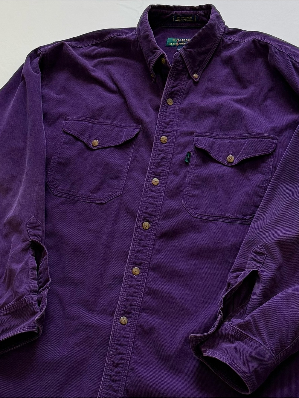 Colours by Alexander Julian Corduroy Button-Down Shirt Jacket - Purple - Size L